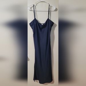 a new day | Women's Apron Slip Midi Dress | Navy